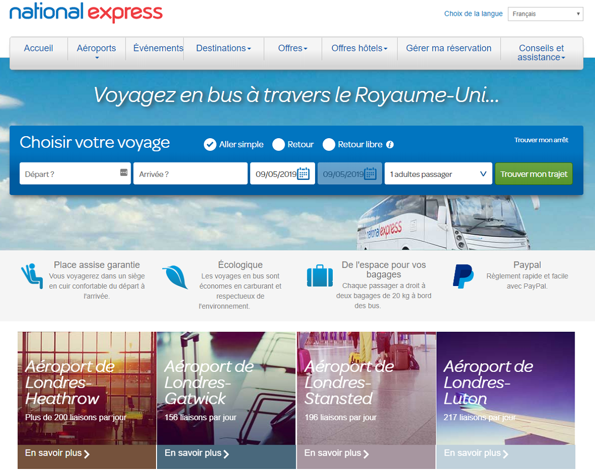 National Express French website e