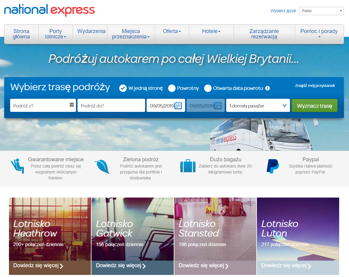 National Express Polish website